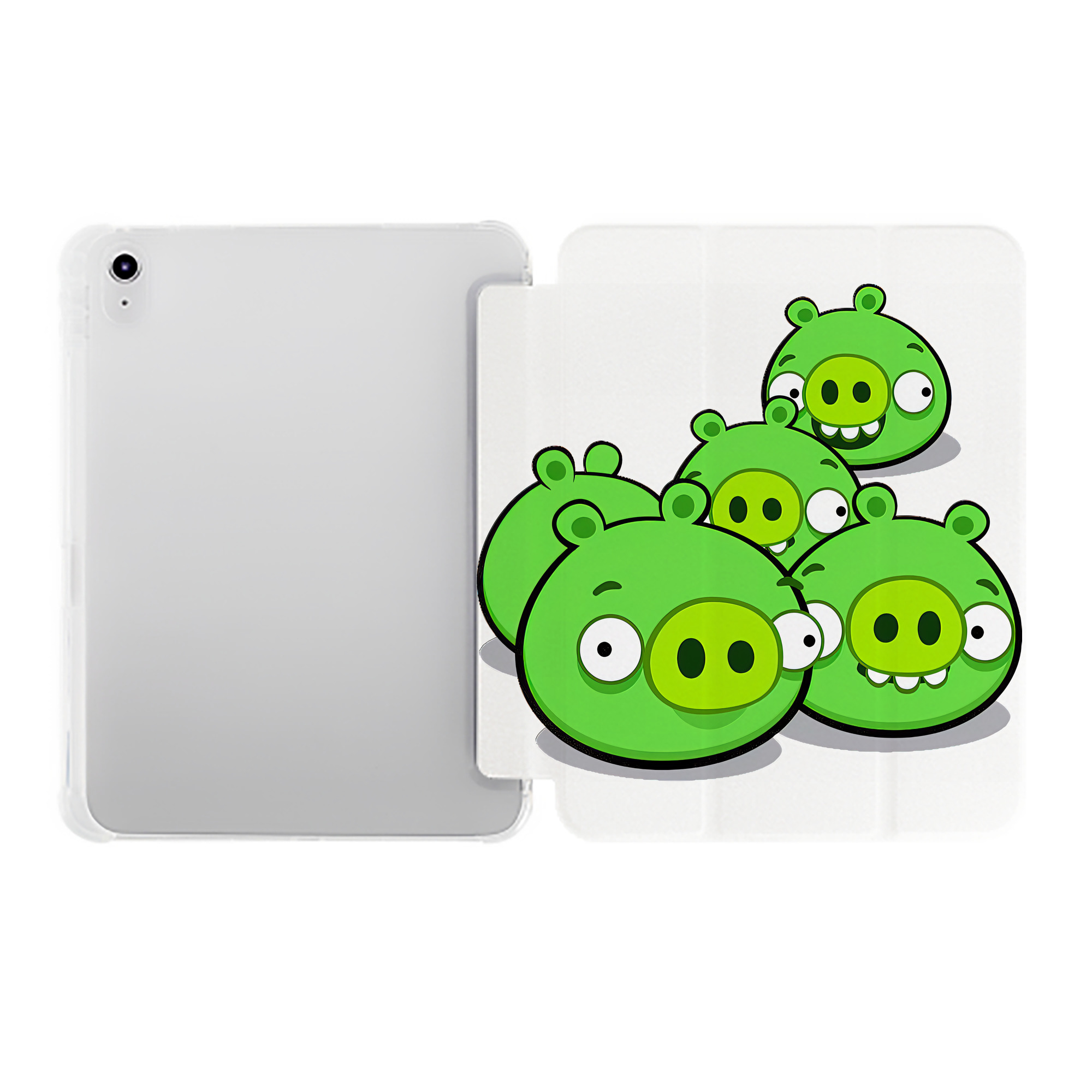 （画像用） Angry Birds アングリーバード IPad ケース ペン収納付き 三つ折りスタンド PUレザー×シリコン 対応機種9.5/10.5/10.9インチ